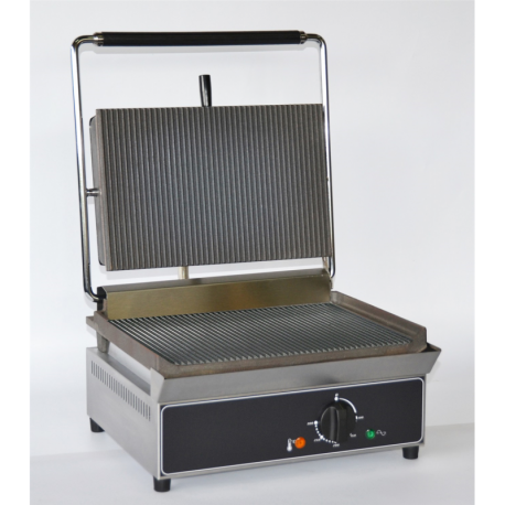 Grill panini simple-48 hamburgers/steaks/h-3 kW-380 V tri-surface utile 360x240 mm-430x385x220 mm