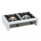 Réchaud traiteur inox - gaz - 2 feux (5 et 7 kW) - 12 kW - 690x510x196 mm