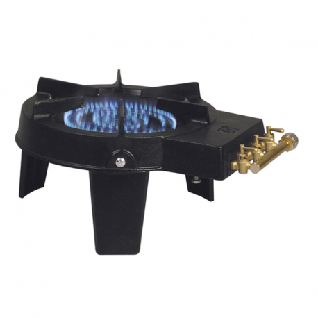 Réchaud tripode fonte - gaz propane - 1 feu - 8,2 ou 9,2 12 kW - 420x330x205 mm
