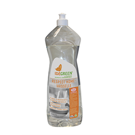 Liquide lavage plonge manuelle IdeGreen - flacon 1L - parfum pomme verte