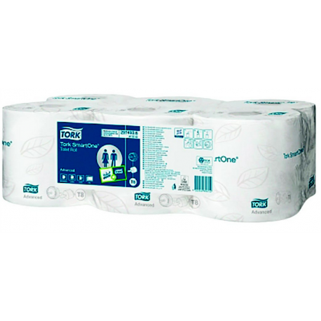 Papier toilette Tork Smart One T8 qualité Advanced 2 plis - blanc- 207x13,4 cm - 6 bobines de 1150 formats