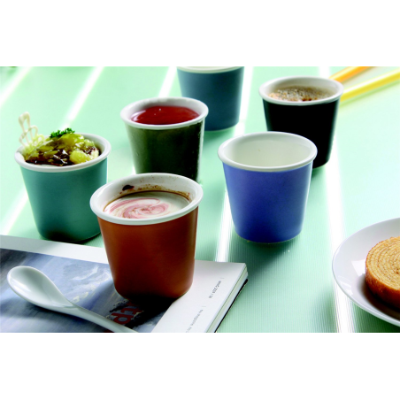 Tasse à café / moka en porcelaine - gobelets panachés : 1 couleur de chaque - 10cl