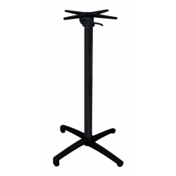 Pied de mange-debout rabattable KONE - Epoxy noir - Hauteur 110 cm - 7,4 kg - Plateau 70x70 cm