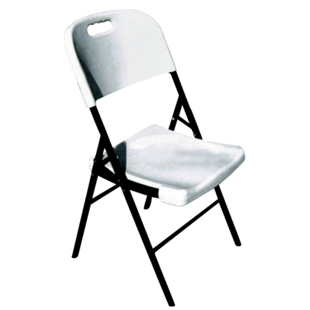 Chaise Congrès - blanc / structure noir - 4,87 kg - 43x44x90 cm