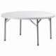 Table ronde Congrès - blanc / structure noire - 26 kg - 10 places - Ø180x74 cm