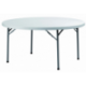 Table ronde Congrès - blanc / structure noire -18,6 kg - 8 places - Ø152x74 cm