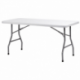 Table rectangulaire Congrès - blanc / structure noire - 14 kg - 8 places - 183x76 cm