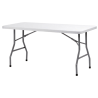Table rectangulaire Congrès - blanc / structure noire - 14 kg - 8 places - 183x76 cm