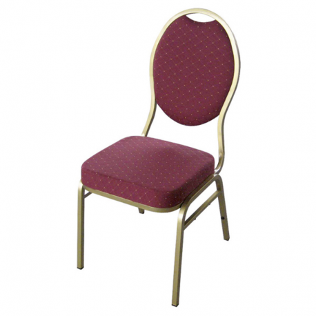 Chaise Matignon - or / revêtement bordeaux - hauteur assise 47 cm - 6,6 kg - 43x44x90 cm