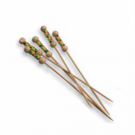 Pique bambou perle naturelle - 12 cm