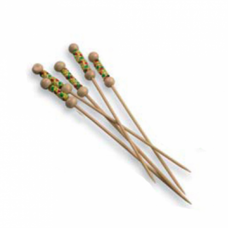 Pique bambou perle naturelle - 12 cm