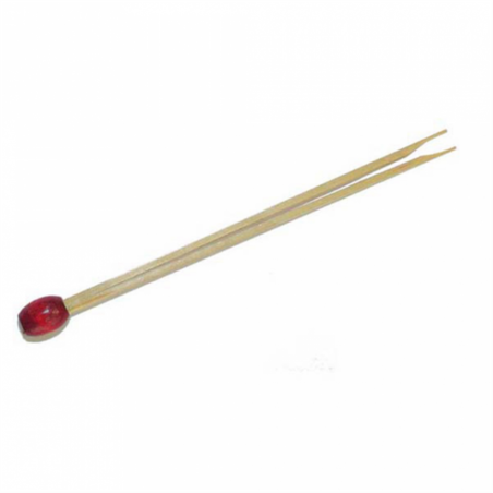 Pique double point boule rouge - 8 cm