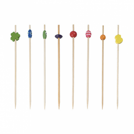 Pique bambou - décoré assortis - 12 cm