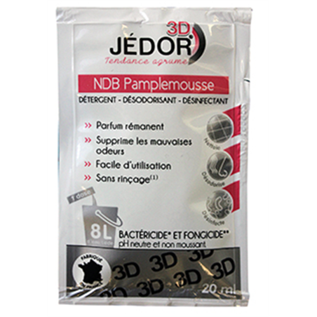 Jedor détergent désodorisant désinfectant 3D - 20 ml en dosettes - pamplemousse