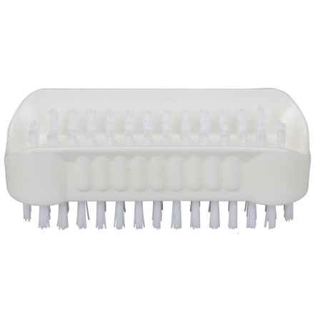 Brosse à ongle double en nylon - blanc - 9x4x3,5 cm