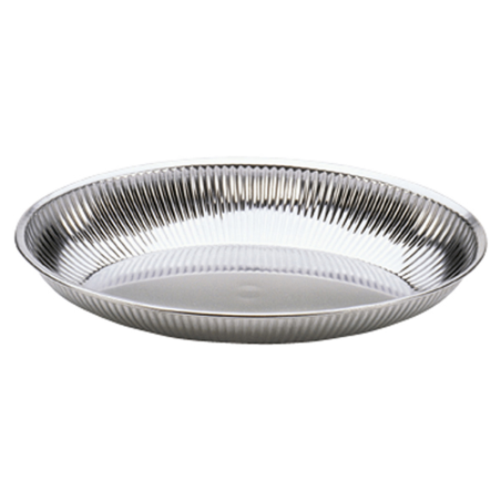 Corbeille ovale cannelée inox 26x18cm