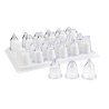 Assortiment de 24 douilles acrylique - douilles unies - plateau 28x7x18 cm