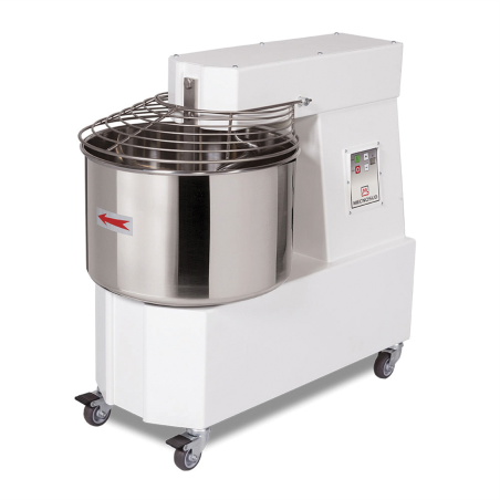 Pétrin à spirale à tête fixe 25kg de pâte - cuve 33L - 1 vitesse - 400V tri