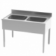 Plonge adossée - 2 bacs sans étagère - 1200x700x850/900 mm