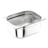 Bac gastronorme plein inox 18/0 - Ep.7/10 ème - GN 1/9 plein - 176x108 mm - Ht 65 mm