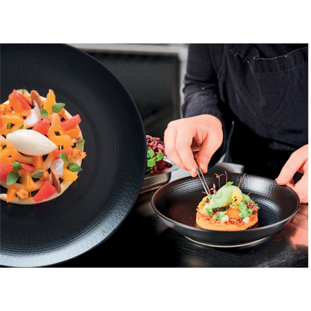 Assiette creuse calotte Modulo Nature 21cm col. pierre de lave