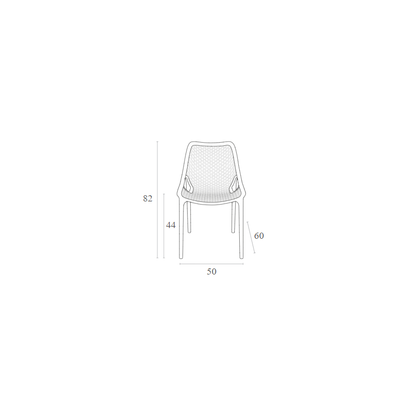 Chaise Air - rouge - 3,7 kg - hauteur assise 44 cm - 50x60x82 cm