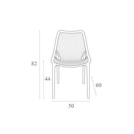 Chaise Air - rouge - 3,7 kg - hauteur assise 44 cm - 50x60x82 cm