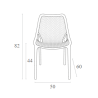 Chaise Air - rouge - 3,7 kg - hauteur assise 44 cm - 50x60x82 cm
