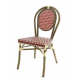 Chaise Bamboo - rouge et crème - 3,5 kg - hauteur assise 44 cm - 43x58x88 cm