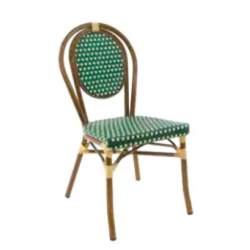 Chaise Bamboo - vert et crème - 3,5 kg - hauteur assise 44 cm - 43x58x88 cm