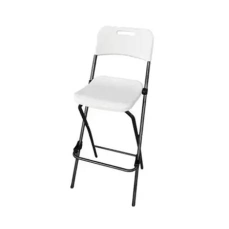 Chaise haute Congrès - blanc / structure noire - 5,25 kg - 47x61x133 cm