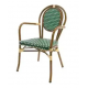 Fauteuil Bamboo - vert et crème - 3,8 kg - hauteur assise 44 cm - 54x59x88 cm