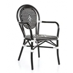 Fauteuil Bamboo - noir et blanc - 3,8 kg - hauteur assise 44 cm - 54x59x88 cm