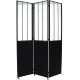 Paravent en fer noir et verre trempé - 121x1,6x170,5 cm