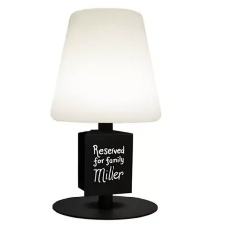 Lampe de table avec ardoise - sans fil LED - résistante à l'eau - 28x15x15 cm