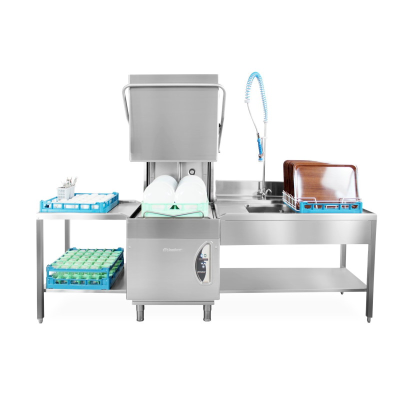 Lave-vaisselle électronique L305-dy 60 casiers/h  - 3 cycles de lavage - Surchauffeur 9kW - 670x765x1700 mm