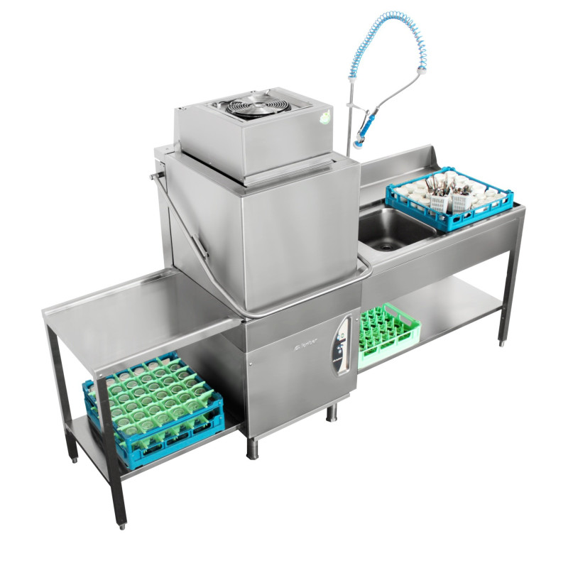 Lave-vaisselle électronique L305-dy 60 casiers/h  - 3 cycles de lavage - Surchauffeur 9kW - 670x765x1700 mm