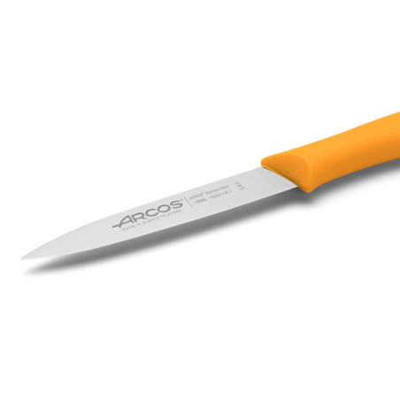 Couteau d'office lame lisse - Manche polypropylène orange - 10 cm