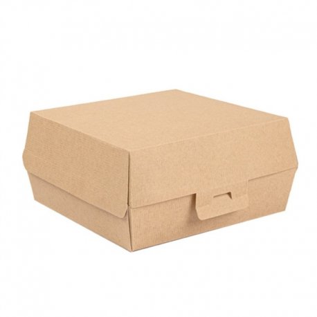 Boîte à burger en kraft brun - 17,6x16,8x7,8 cm