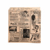 Sachet ouvert 2 côtés ingraissable beige naturel - motifs Times - 17x18 cm