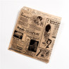 Sachet ouvert 2 côtés ingraissable beige naturel - motifs Times - 17x18 cm - 1000 pièces