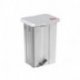 Poubelle à pédale 50L avec couvercle blanc