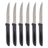 Couteau à steak Design - manche PVC gris - lame inox - Lg 22 cm