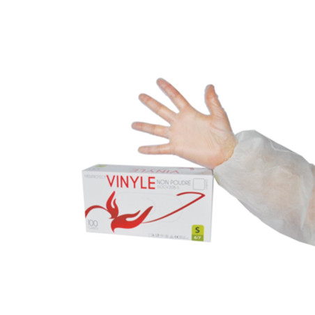 Gant vinyle non poudré - blanc - Taille M