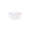 Bac carré à couvercle PP transparent avec poignées - 2L - 390x210x235 mm