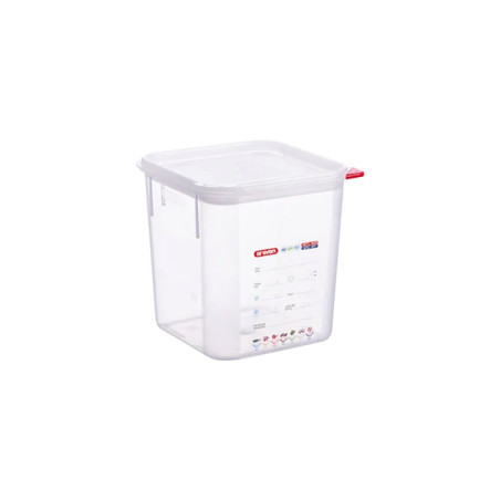 Bac carré à couvercle PP transparent avec poignées - 4L - 390x210x350 mm