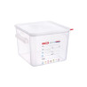 Bac carré à couvercle PP transparent avec poignées - 12L - 580x325x415 mm