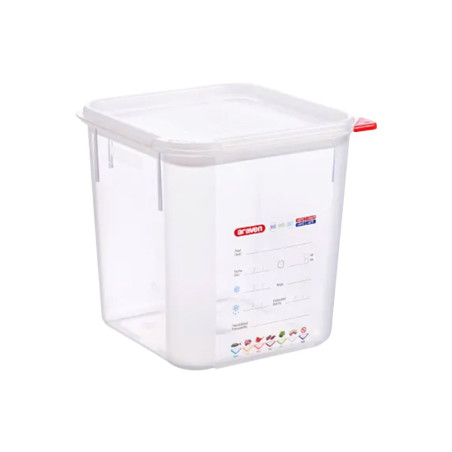 Bac carré à couvercle PP transparent avec poignées - 18L - 580x325x535 mm