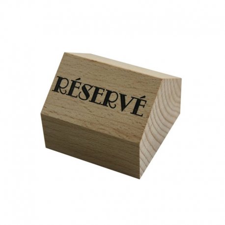 Cube bois naturel - case réservé - en bois de pin - 5,5x5,5 cm