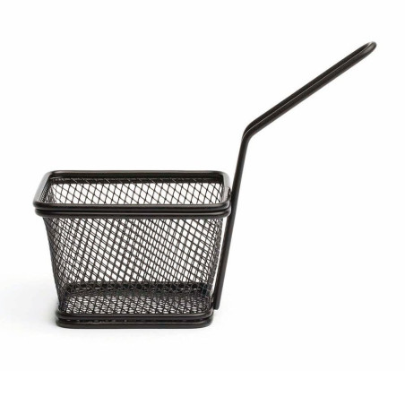 Mini panier à frites carré de présentation en noir - 10x9x7 cm